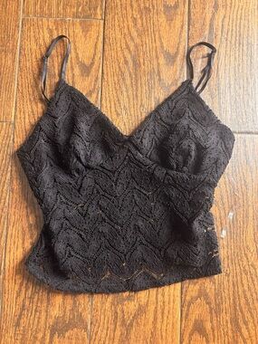 Papermoon Black Lace Crochet Camisole Tank Top